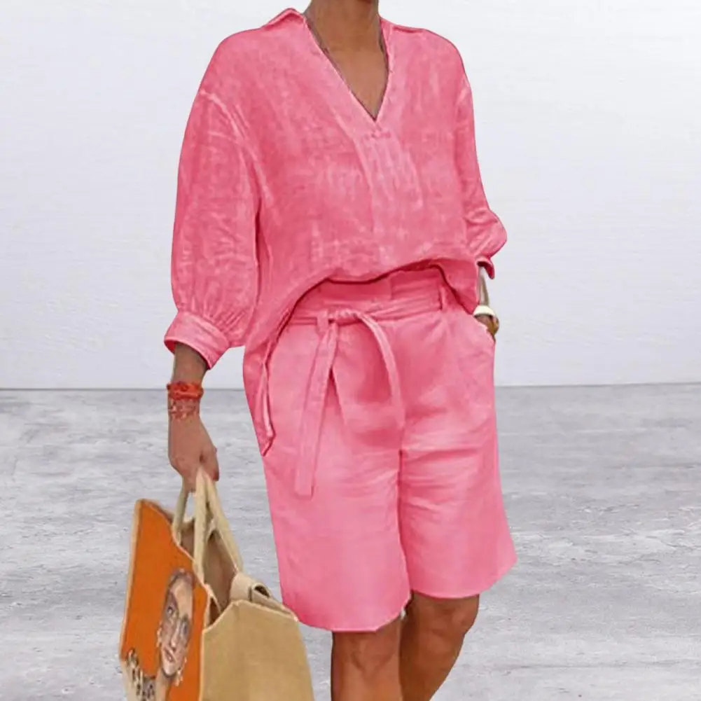 

Cotton Linen Women's Faion Casual Suits Loose Fit Comfortable Sle No Brand Registered Trademark Mid-aged And ly Clot...