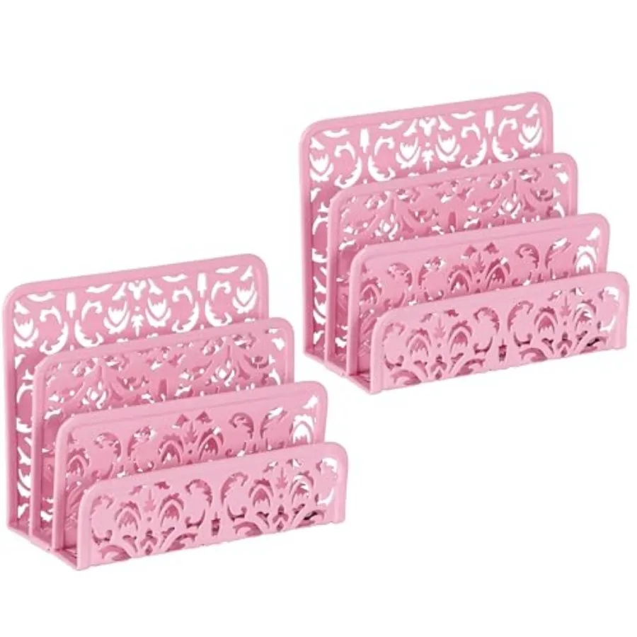 

Mail Organizer Countertop 2pc Desk Mail Sorter for Envelope 3-Slot Vertical Letter Holder for Office, Home, School