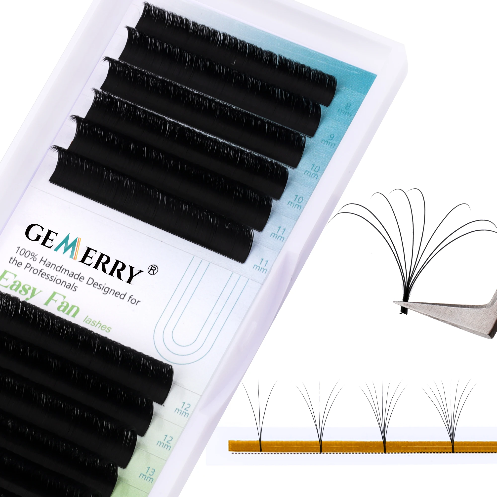 GEMERRY Easy Fan Lashes Wimpernverlängerung Volumen Künstliche Wimpern Faux Mink Make-up Cils Lange Blooming Russian Wimpern