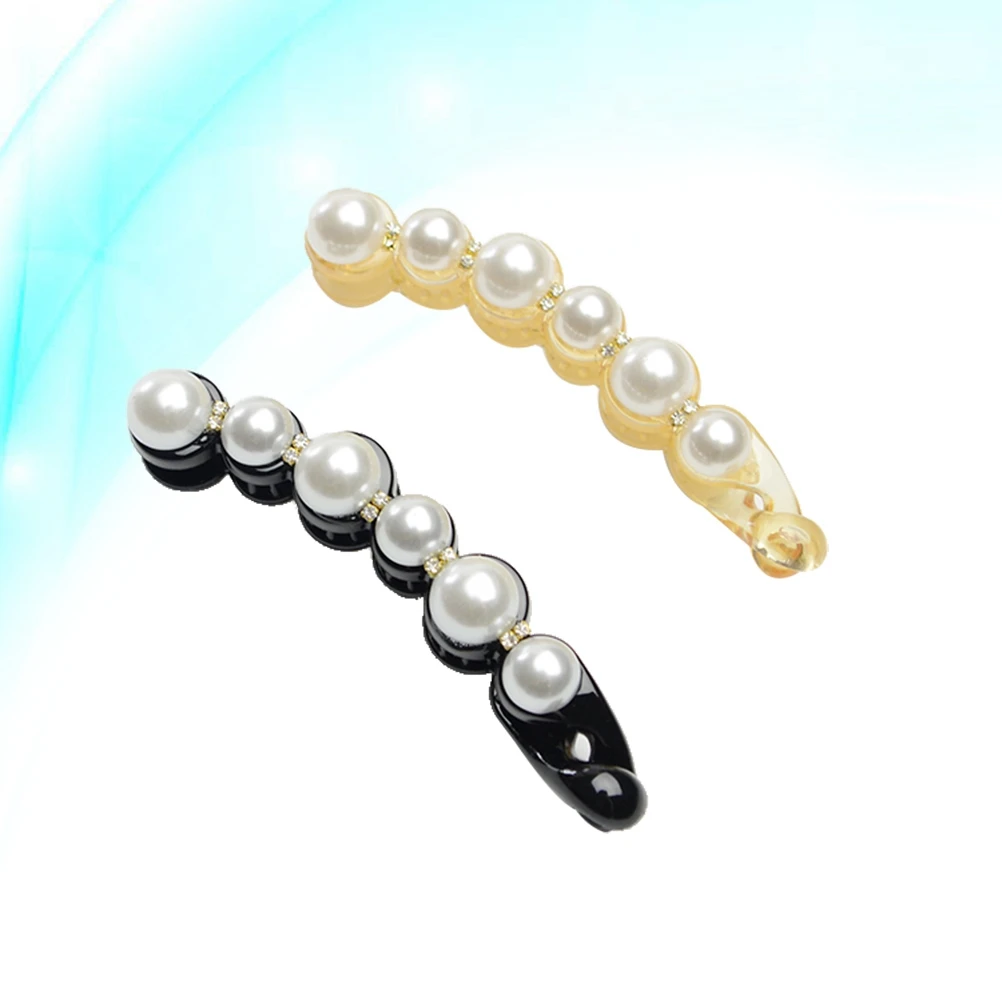 

2 шт., заколки-бананы, заколки для волос с хвостиком, жемчужные заколки для девочек, заколки для девочек, аксессуары для волос, стильный дизайн, удобные все