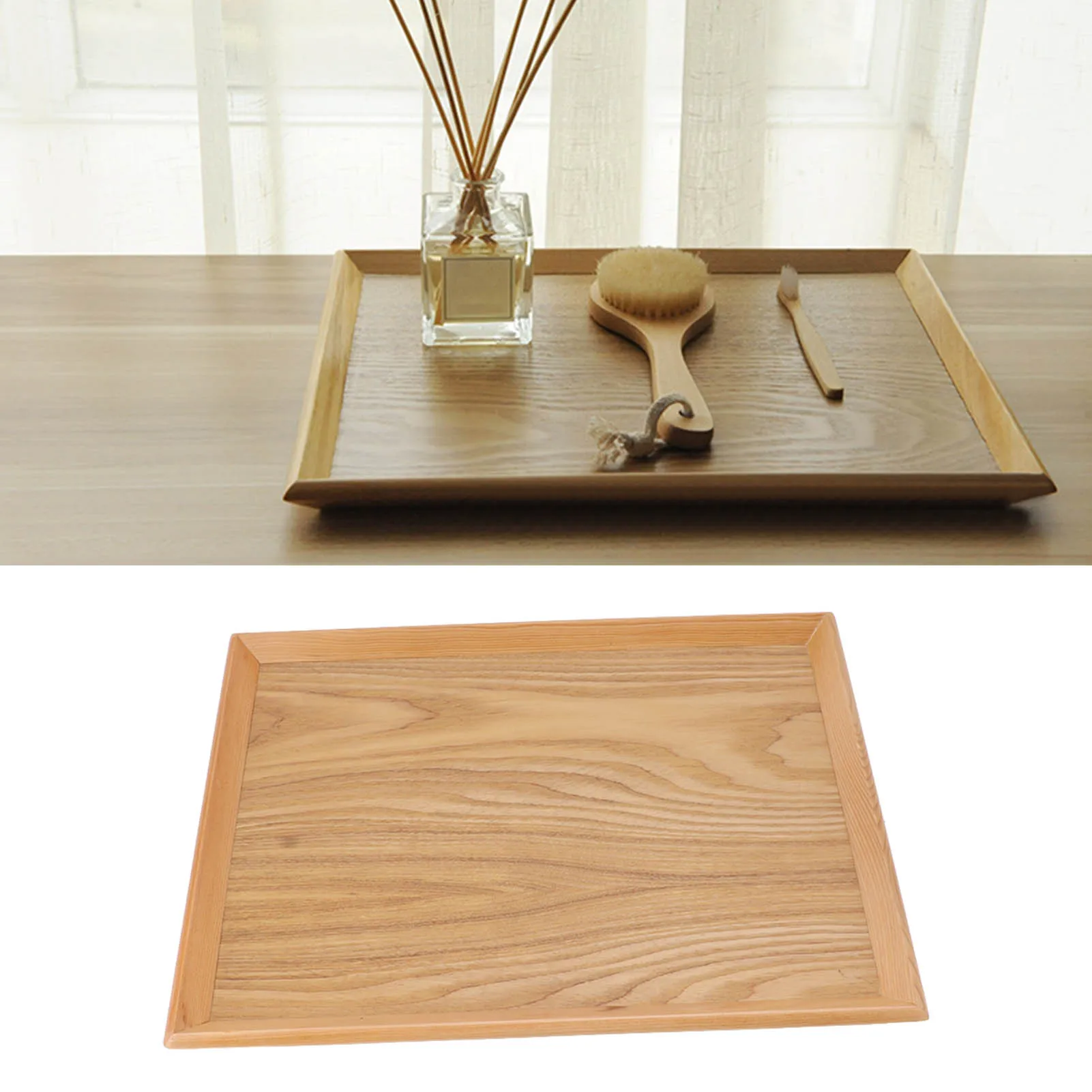 Rectangle Wood Tray Multifunctional Serving Tray for Tea Fruit Food Pizza Gathering Outdoor for Home Kitchen Living Room