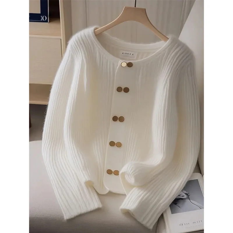 한국 가을 겨울 스웨터 카디건 여성 패션 캐주얼 모든 경기 흰색 느슨한 니트 여성 스웨터 여성 겉옷 탑