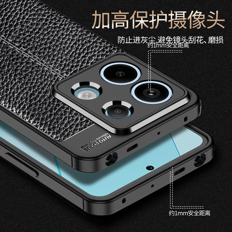 For Xiaomi Poco X6 5G Case For Poco X6 X 6 5G Bumper Anti-knock Rubber Housings Leather Silicone Back Case For Poco X6 5G Case