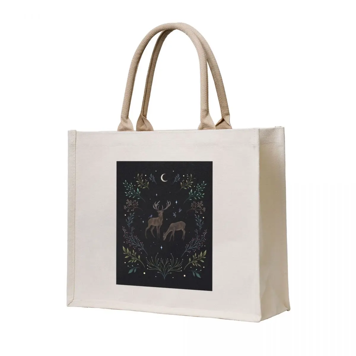 

Deers in the Moonlight Tote Bag Canvas bag for women shopping trolley bag large tote Canvas stote
