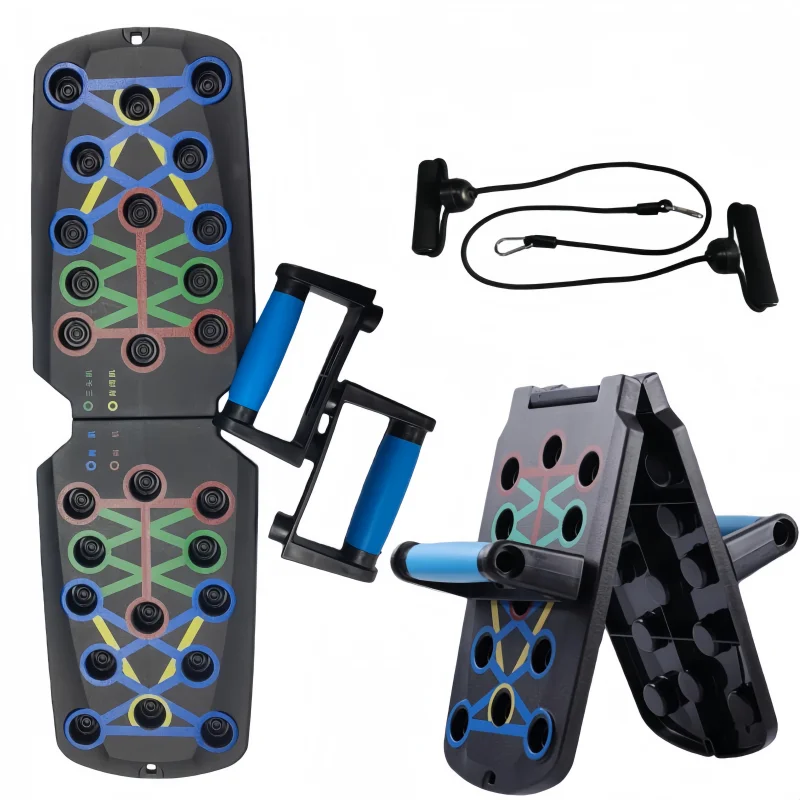 Support de pompes multifonctionnel portable pour hommes, équipement d'entraînement musculaire de fitness, force d'étirement pliable, outil de combustion des graisses à domicile pour femmes