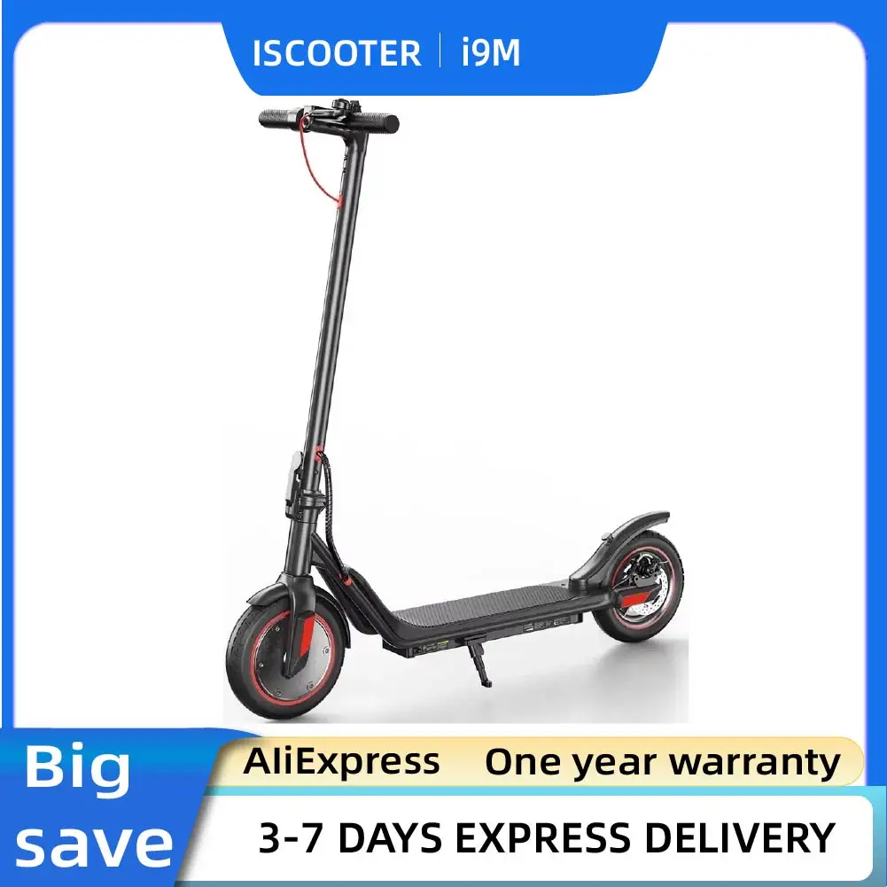 Trottinette électrique adulte IScooter i9M, pneus de 10 pouces, pliable, trottinette électrique urbaine, 500W 36V 7.5 AH, pour hommes