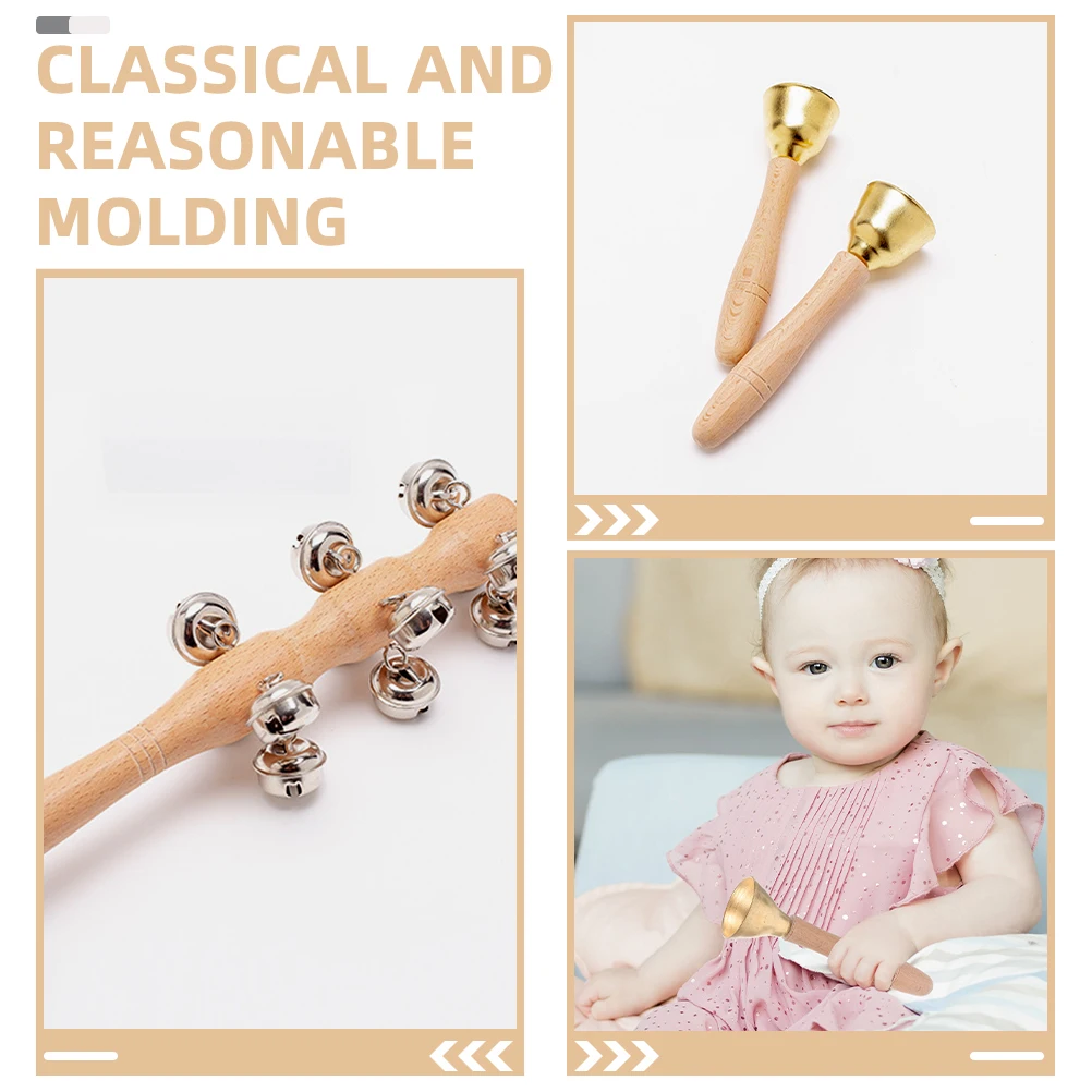

1 set 1 Set Percussion Instruments Kids Wooden Musical Toddler Shaking Bell Double Sound Tube Educational Preschool Learning