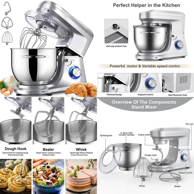 for 1500W 5L 6L 7L 8L 10L Professional Home Kitchen Appliances Electric Cake Dough Planet Vertical Mixer Food Mixer