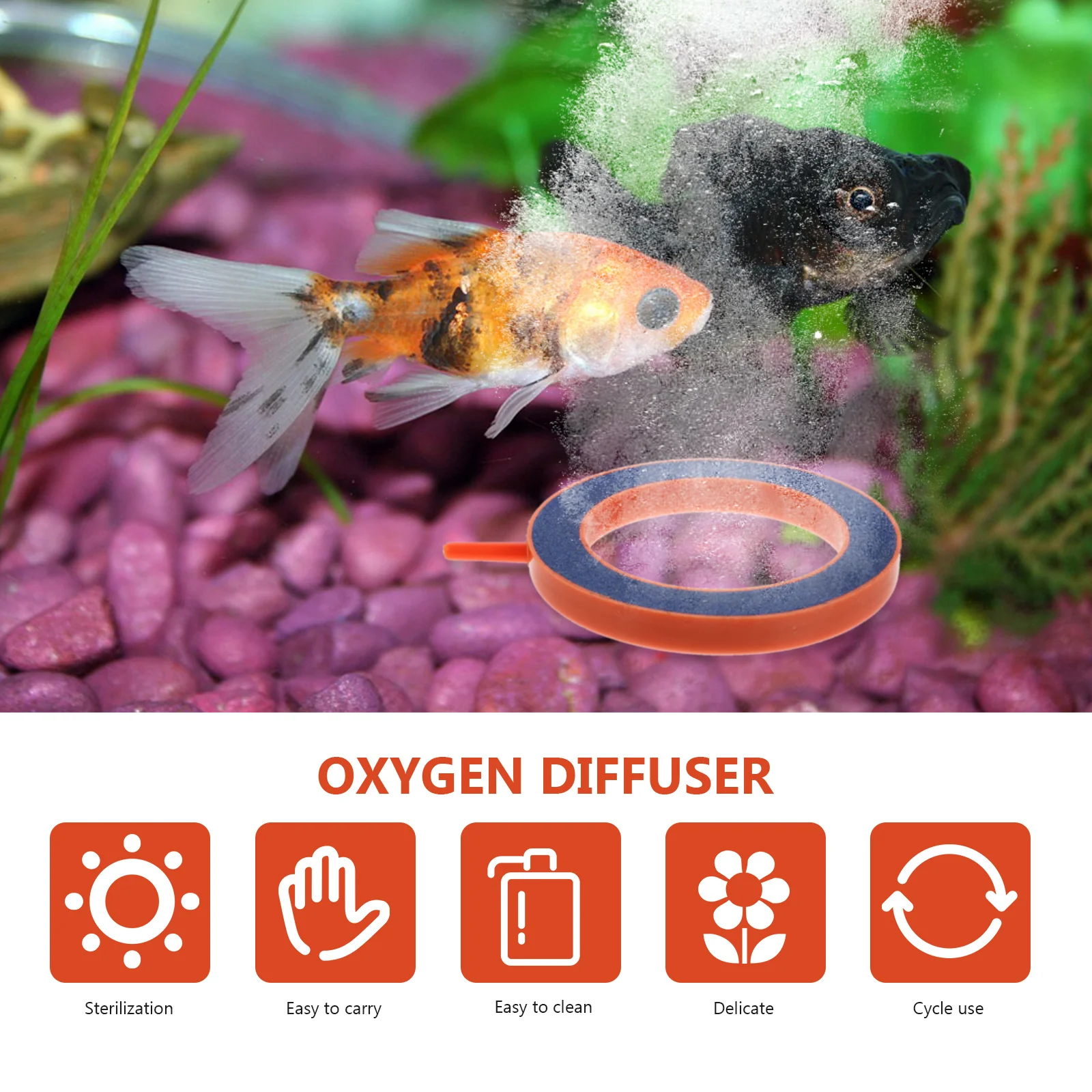 

2Pcs Fish Tank Bubbler Round Bubble Diffuser High-Quality Material Oxygenate Water Beneficial to Pet Pond Bubbler