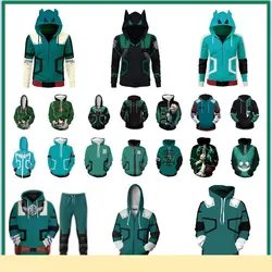 Foreign trade new Japanese anime My Hero Academy 3D digital printing men's printed hooded sweatshirt jacket