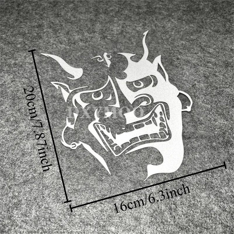Japanese Oni Demon Mask Vinyl Decal 1PC Waterproof Sticker for Car Motorcycle Helmet Laptop Japanese Style Decor