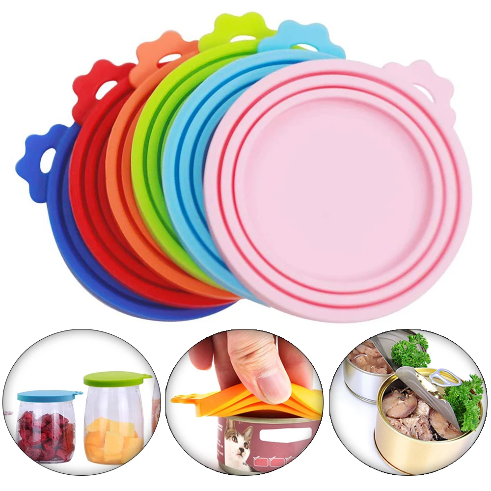 Silicone Canned Lid Sealed Feeders Food Can Lid for Puppy Dog Cat Storage Top Cap Reusable Cover Lid Health Pet Daily Supplies