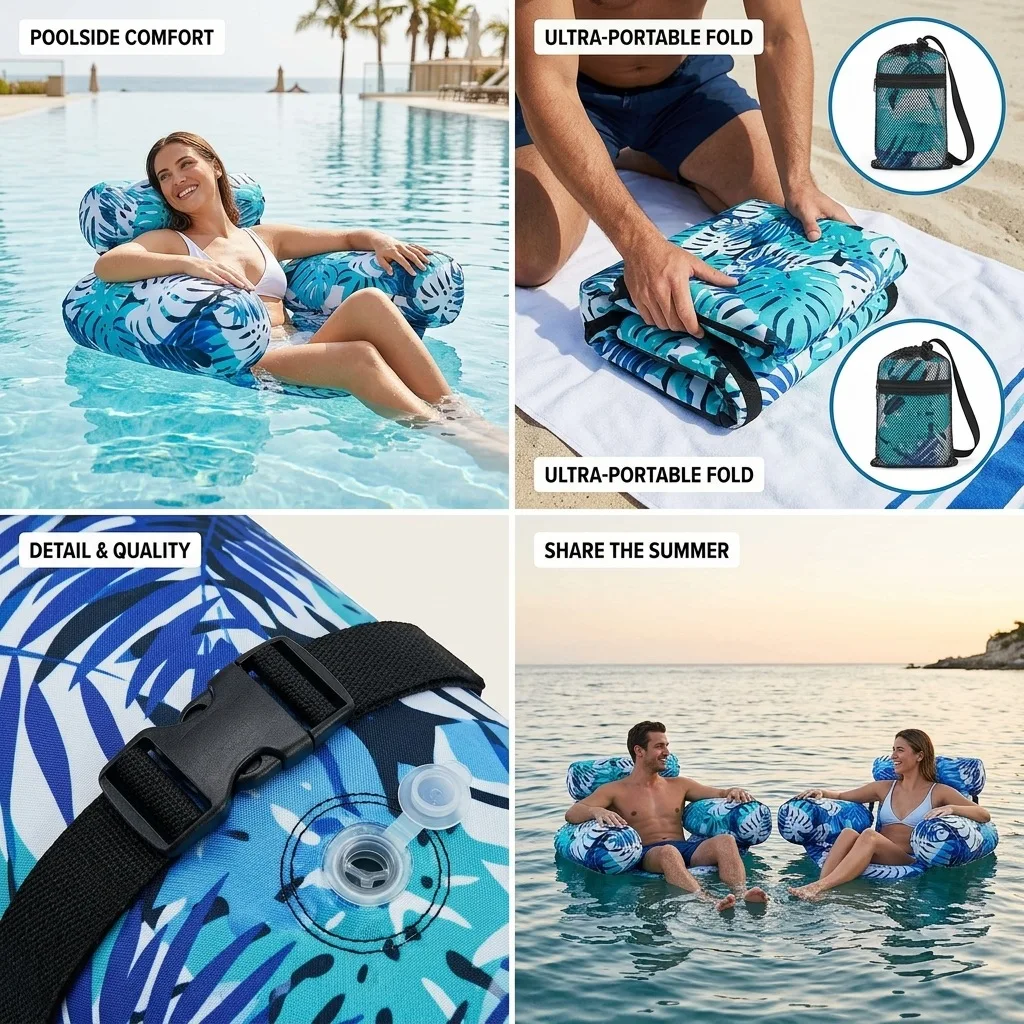 

Summer Cool Inflatable Floating Chair - Water Floating Chair for Poolside Floating Seats