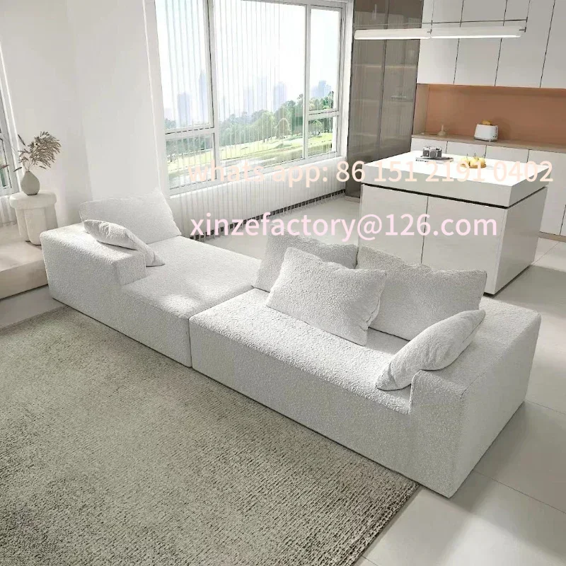

Customizable Nordic Splicing Combination Sofa Bed, Beige/beige Cashmere and Rabbit Fur Are Optional, Cu