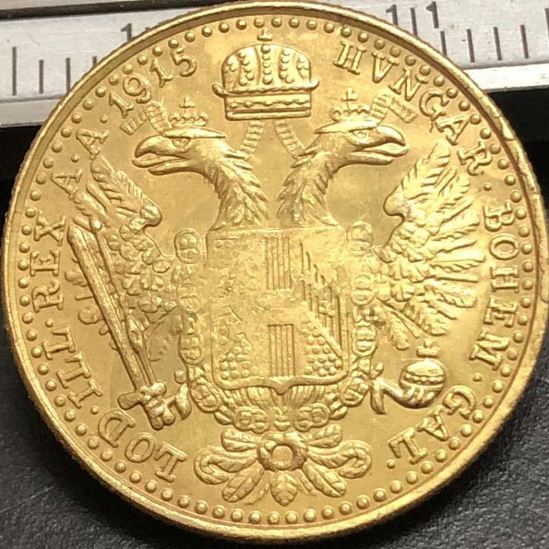 1915 Austria - Habsburg 1 Ducat - Franz Joseph I Gold copy coin - Image 3