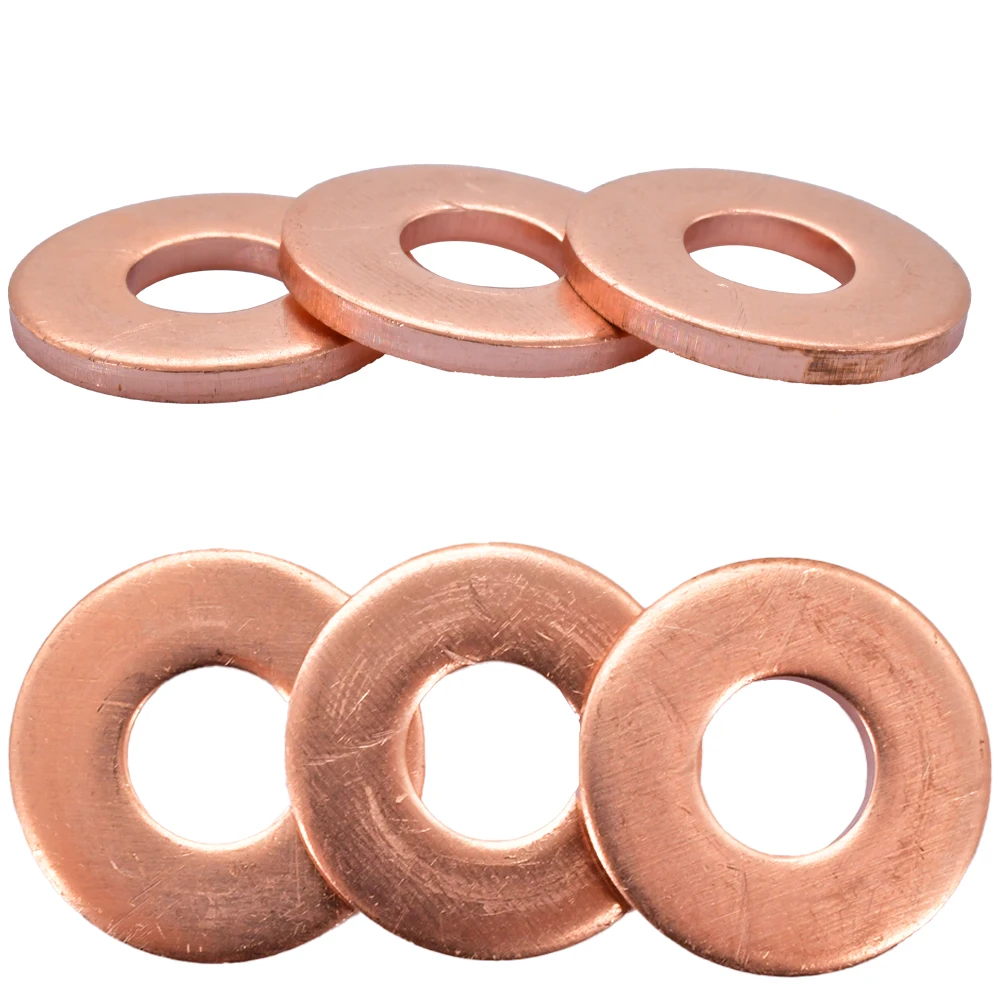 5-40Pcs Solid Pure Copper Oil Plugs Washer M5 M6 M8 M10 M12 M14 M16 M18 M20 M22 O-ring Sealing Gasket Copper Oil Plugs Spacers