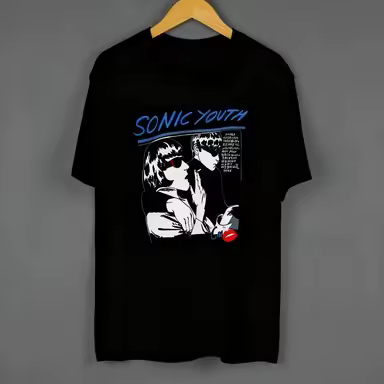 Sonic Youth T-Shirt Goo Experimental Grunge Pixies Band White Men's Clothing Short Sleeves Summer Cotton Gift Printed Shirt