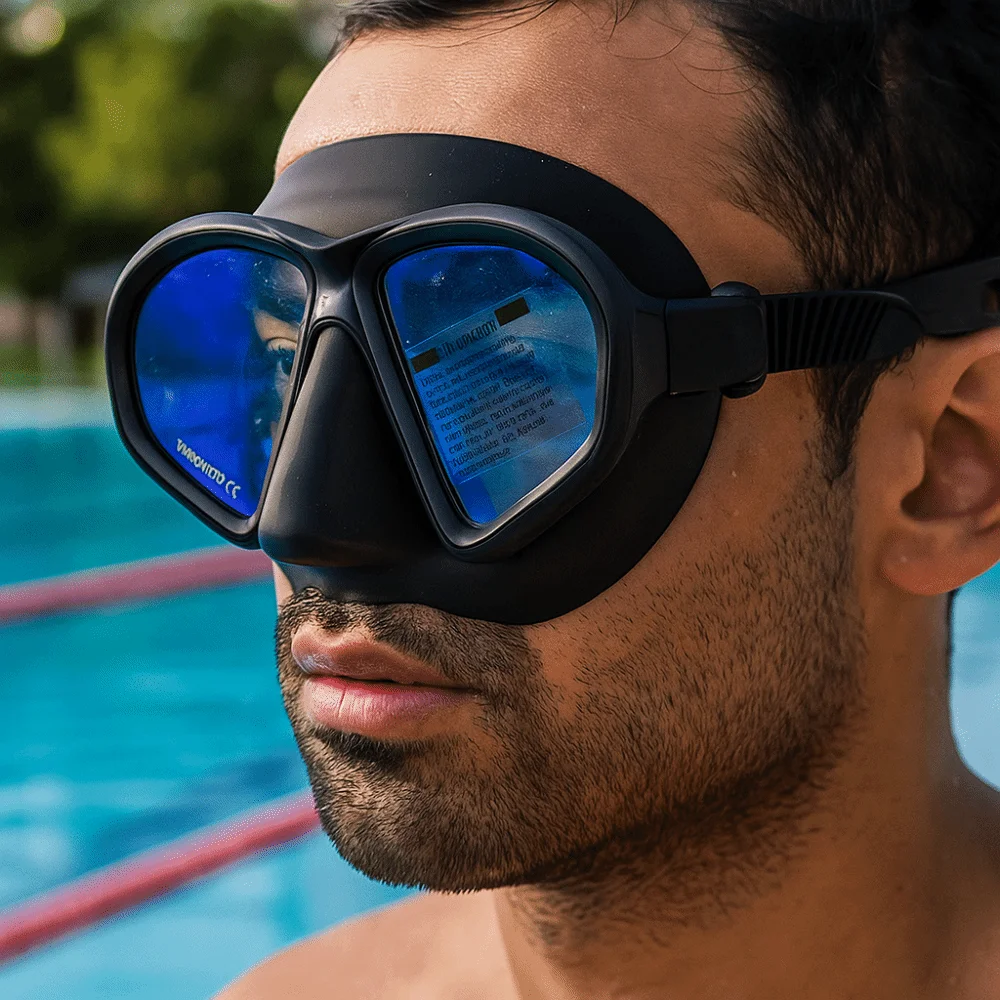 

Tempered Glass Freediving Mask Foldable Snorkel J-Type Diving Mask Snorkeling Set Low Volume Anti-Fog Snorkel Set Diving
