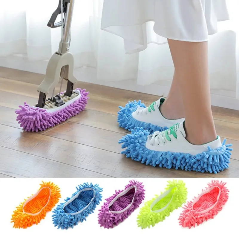 Multi-Function Home Dust Cleaner Mop Rag Slippers Shoes Cover Soft Removable Washable Floor Clean Slippers For Woman Men