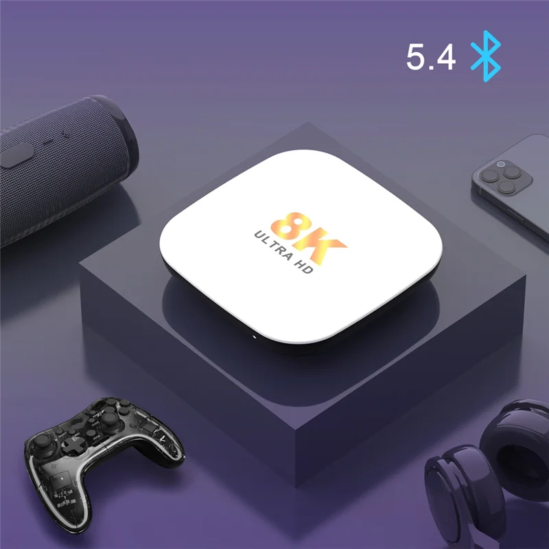 

Android 14 M2 Plus Smart TV Box With Rockchip RK3528 Processor, 8K 4K Streaming, 1000M LAN Wifi6 Bluetooth& Gyroscope US Plug