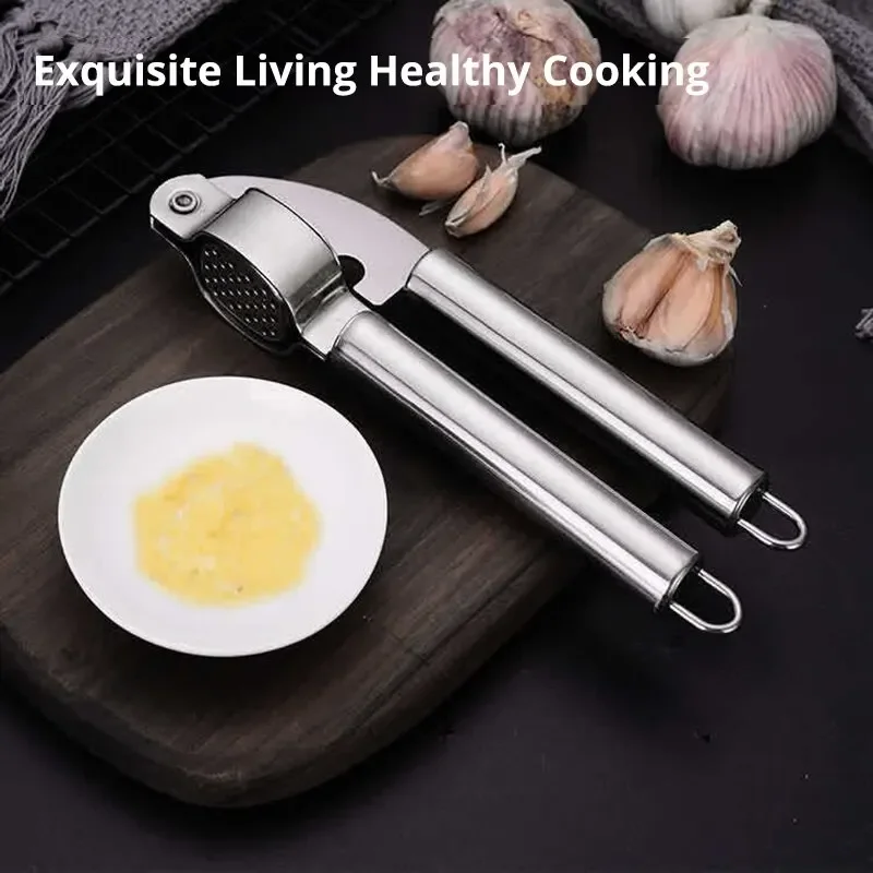 

1pc Stainless Steel Garlic Press Household Garlic Garlic Press Manual Garlic Press Creative Kitchen Tools Crinkle cutter Cosina
