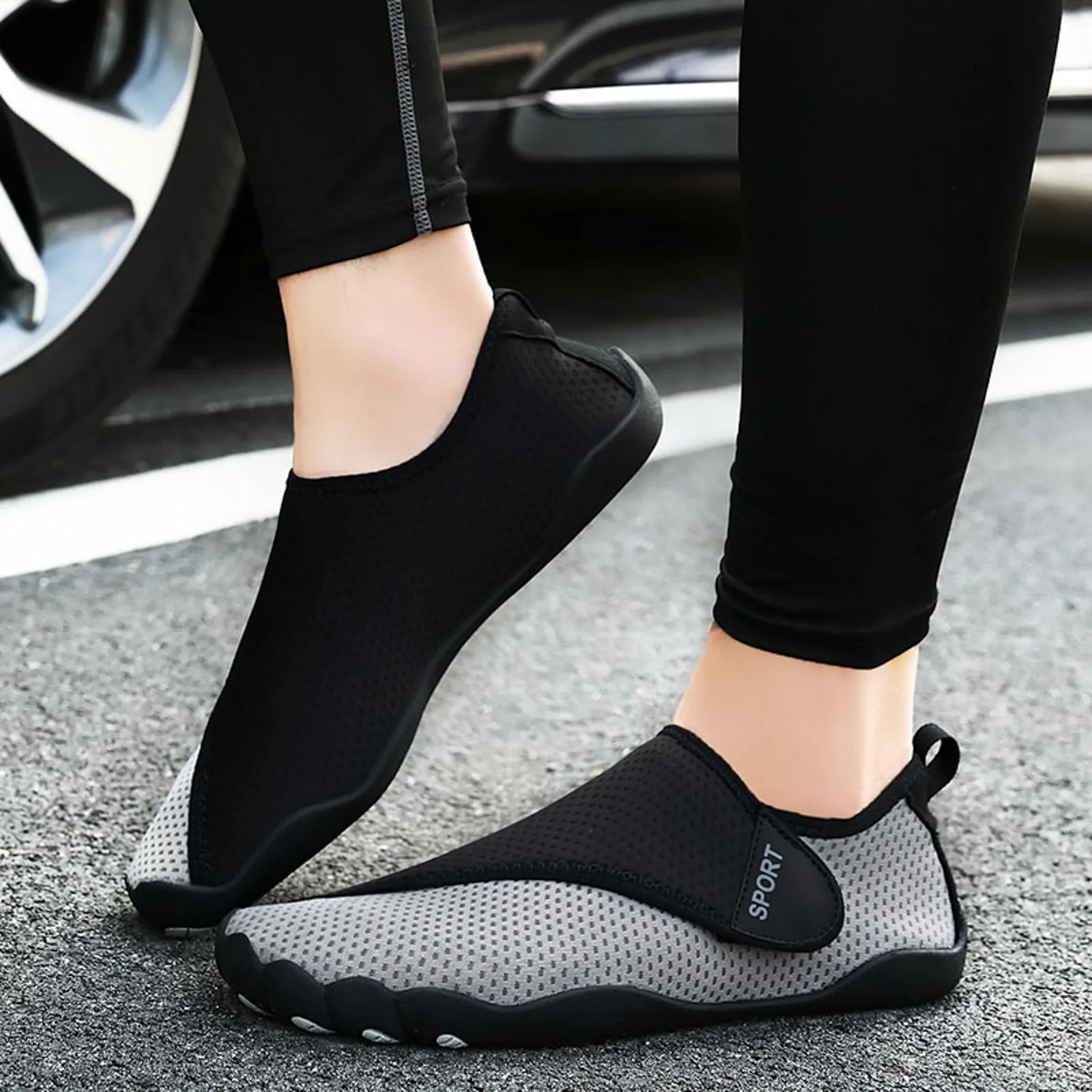 Zapatos acuáticos de secado rápido para mujer, zapatillas transpirables para gimnasio, zapatos antideslizantes para vadear al aire libre, monocromáticos, gran oferta, 2024