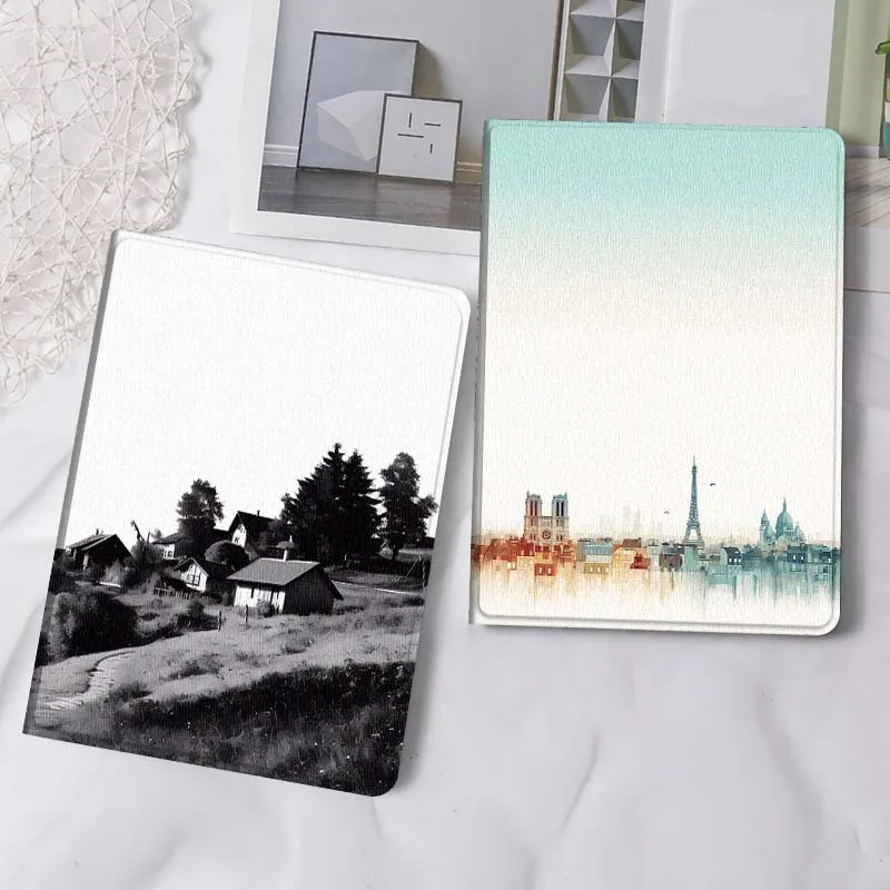 

Village Hillside Black White Gift Tablet Case For Samsung Tab Galaxy S6 S11 A A7 A8 A9 A11 10.1 10.4 10.5 Plus Lite