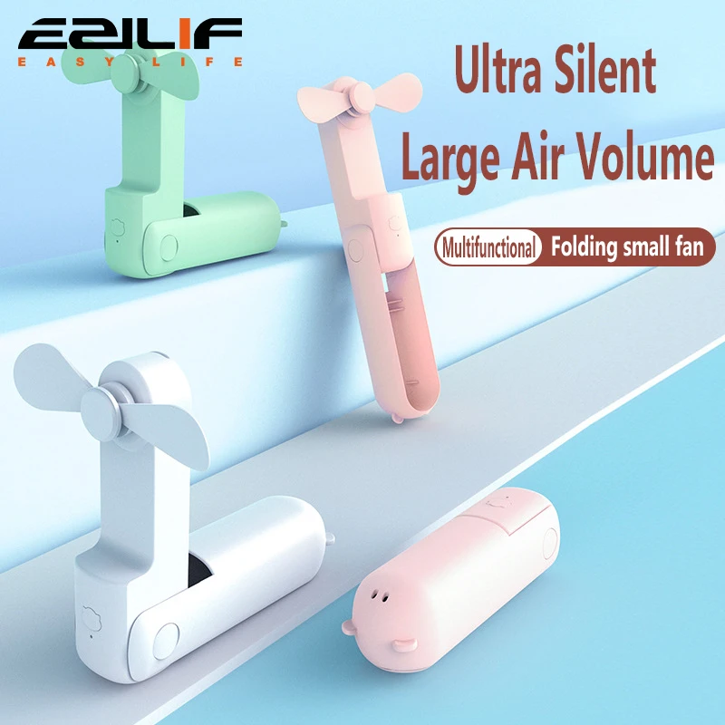 

Summer Handheld Fan With Long Battery Life 2-in-1 Mini Fan USB Charging Portable Folding Fan Office Student Small Electric Fan