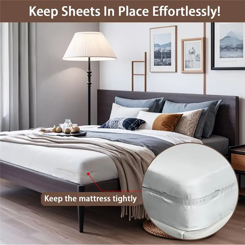 AEE2-8PCS Replacement Strips For Bedsheet Holder, Replacement Straps Compatible With Most Lock Sheet Holders