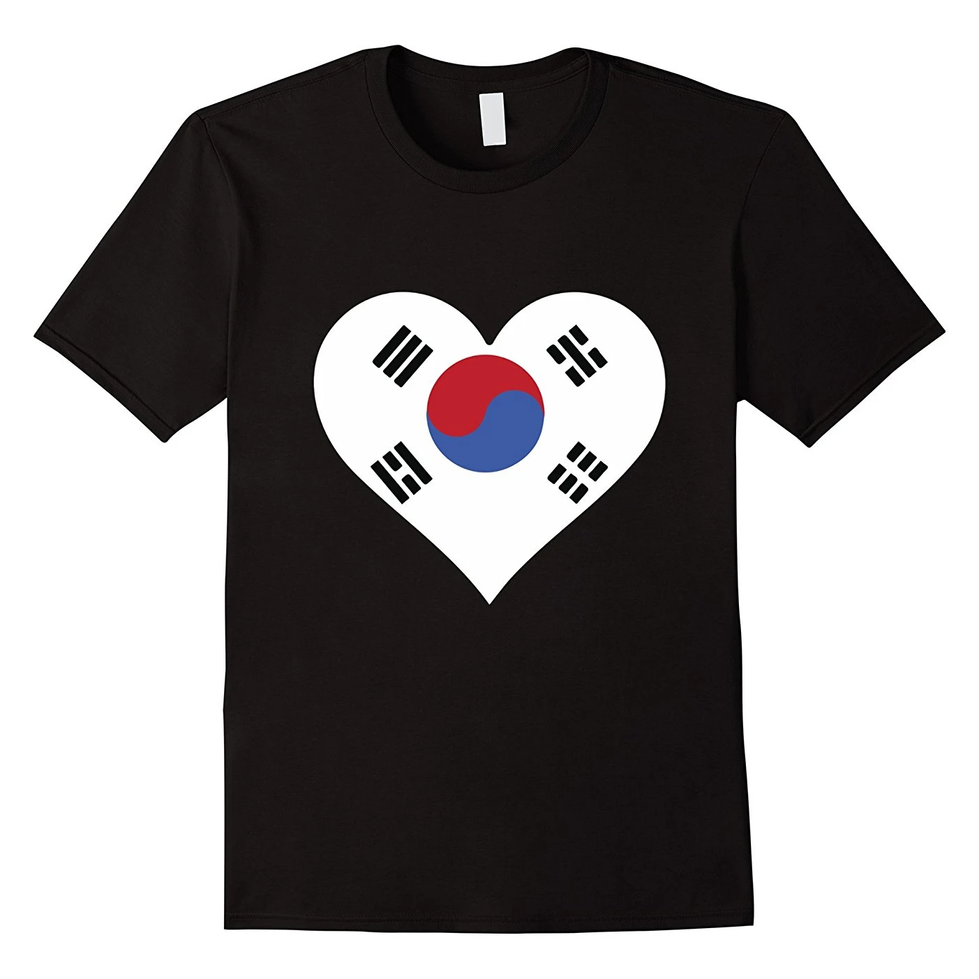 Novel Korea Flag Heart Printed T Shirt. Short Sleeve 100% Cotton Casual T-shirts Loose Top Size S-3XL