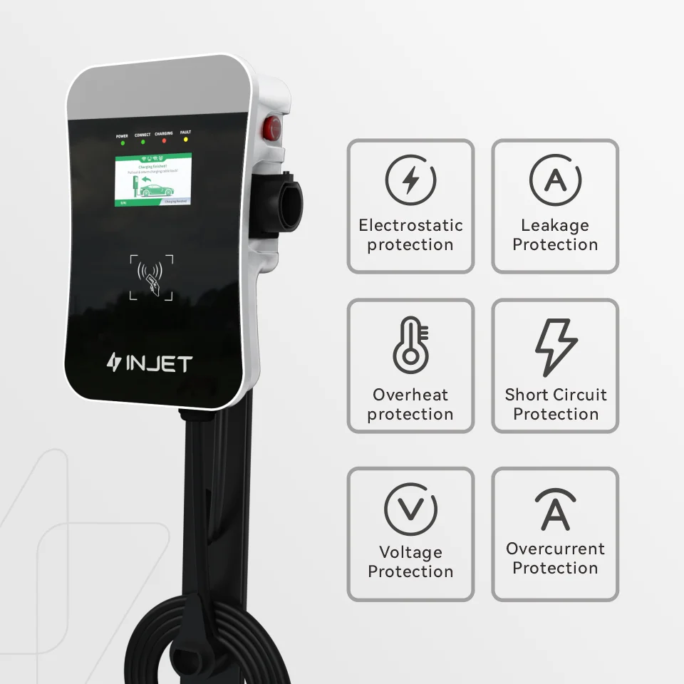 Ocpp Ev Charger Manufacturers Wallbox Type2 Electric Vehicle Charging Station 22kw 400v 32a Adjustable Electric Vehicle Charging