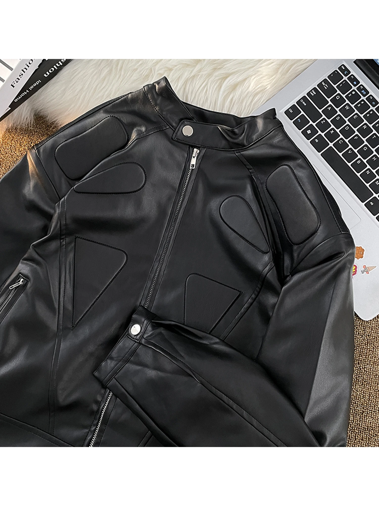 Mulheres preto gótico emo jaqueta de couro do plutônio motocicleta casaco recortado vintage oversize mustang jaqueta outerwear 2000s roupas outono