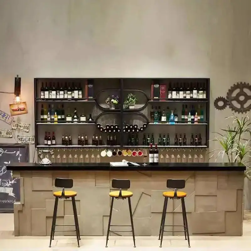 Corner Commercial Display Wine Cabinets Bar Liquor Shelf Cellar Holder Wine Rack Inverted Retail Botellero Vino Home Furniture