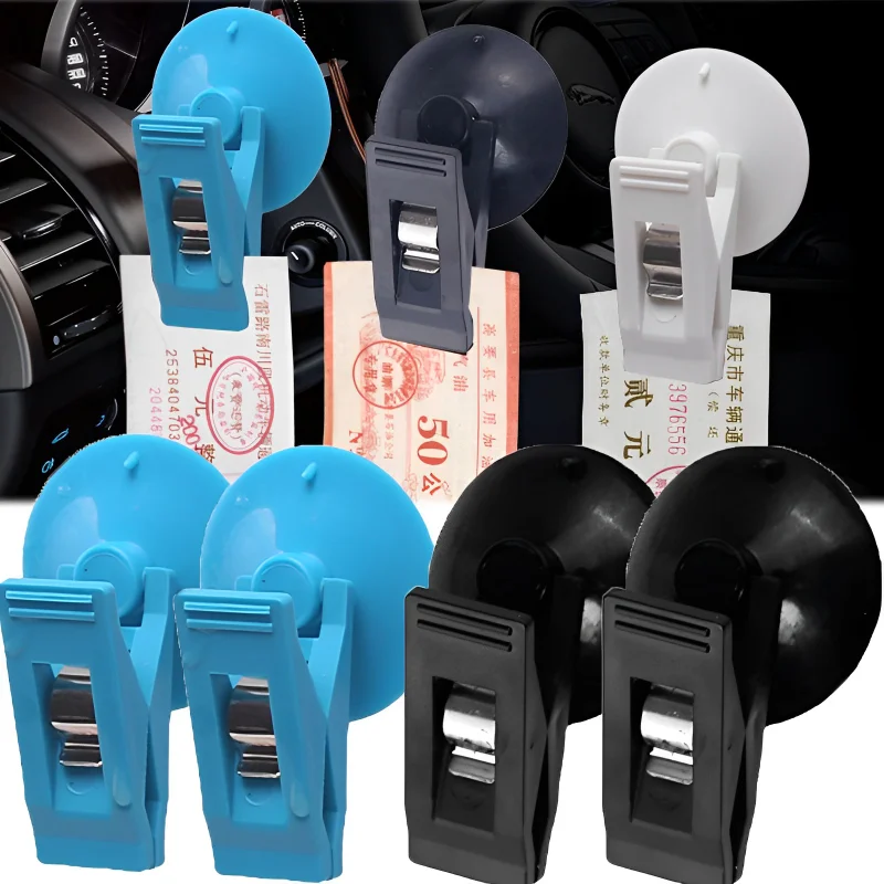 

2/5PCS Car Interior Window Suction Cap Mount Clip Card Bill Holder Automobile Stop Permit Holder Auto Car Interior Accessories
