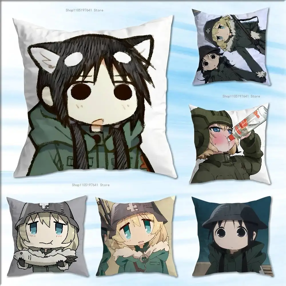 

Anime S-Shoujo Shuumatsus Pillow Case For Sofa Decor Car Office Room Printing Cushion Cover Decorations and Protector