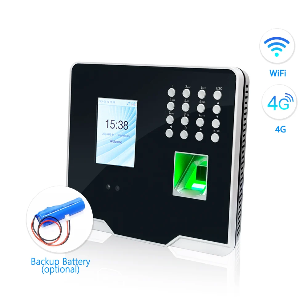 TCP/IP, Optional WiFi/4g Free Software Access Control Biometric Access Control Products AI Face Attendance Machine with SDK