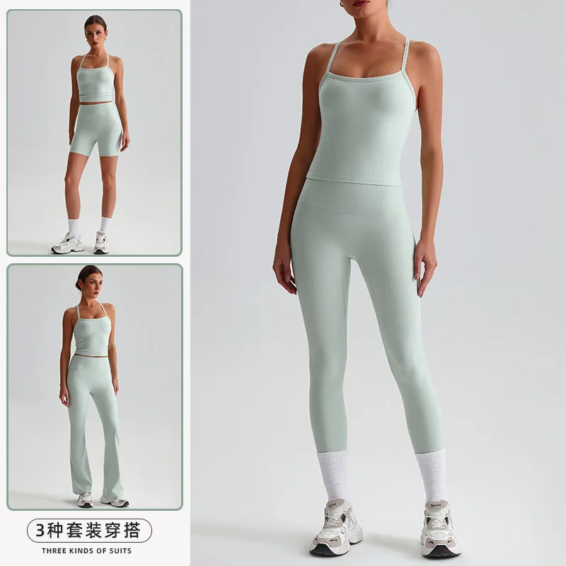 Spring and Summer Yoga Clothing Set Sports Vest Camisole Women Two-Piece Set High-End Yoga Outfit