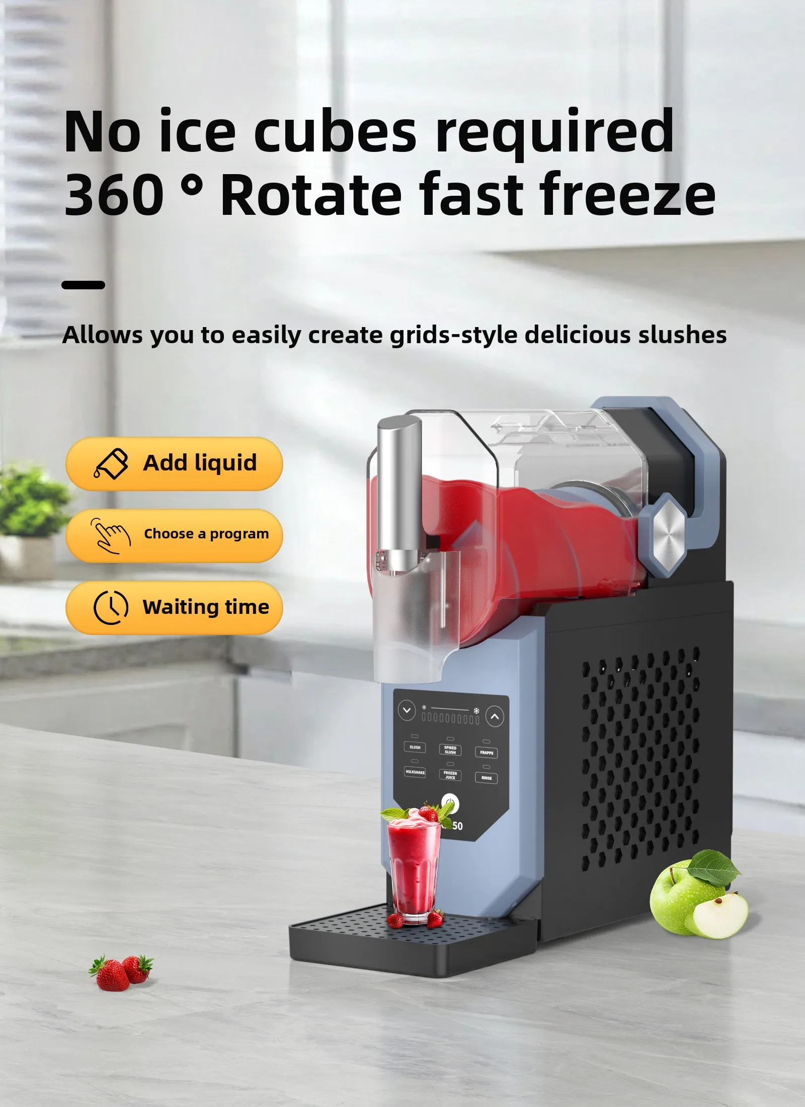 Nouvelle Machine à neige fondante pour la maison, Machine à boissons glacées autonettoyantes professionnelle, glace et Cocktail rasés 800W, silencieuse, sans BPA