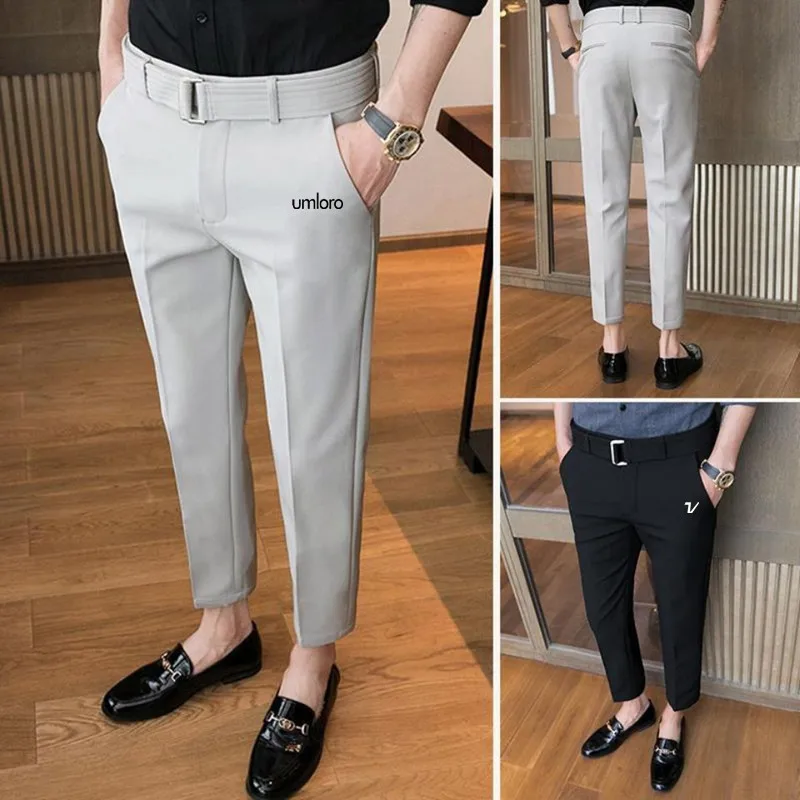 신상바지 Golf Belt Men's Golf Wear 2025 Spring New Suit Pants Fashion Elastic Waist Casual Pants Korean Golf Clothing Men Golf Pants