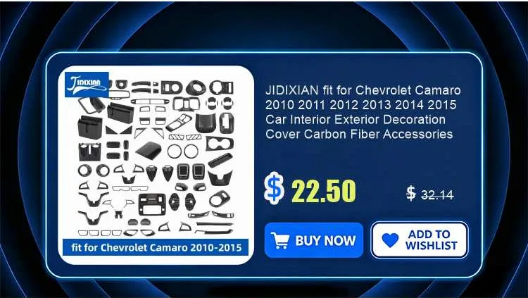 JIDIXIAN Car Window Lift Button Panel Decoration Cover for Chevrolet Camaro 2010 2011 2012 2013 2014 2015 Interior Accessories