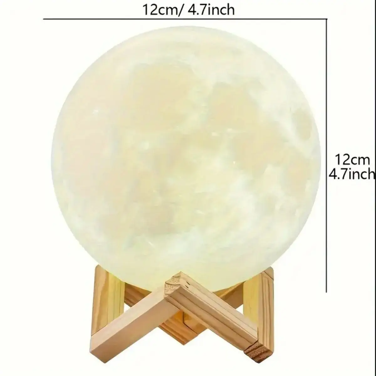 1PC LED Moon Night Light Diameter 12CM/4.72IN Battery With Bracket Atmosphere Lamp For Birthday Gift Home Bedroom Decoration