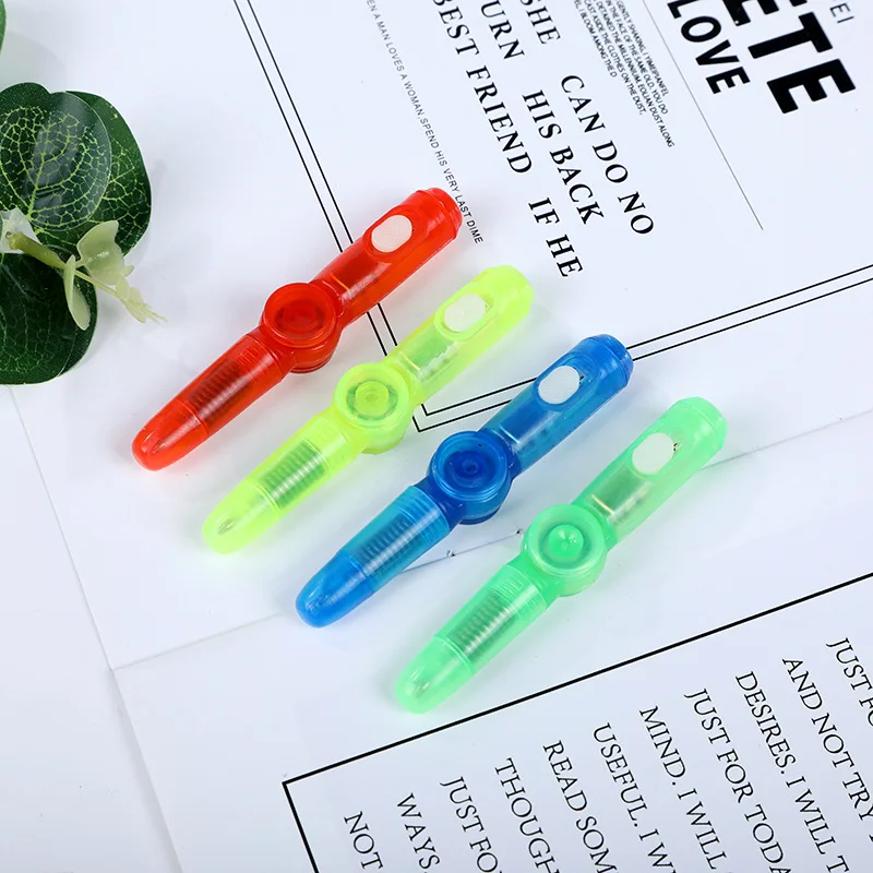 LED Spinning Pen Ball Pen Fidget Spinner Hand Top Glow In Dark Light EDC Stress Relief Toys Kids Toy Gift Office School Supplie