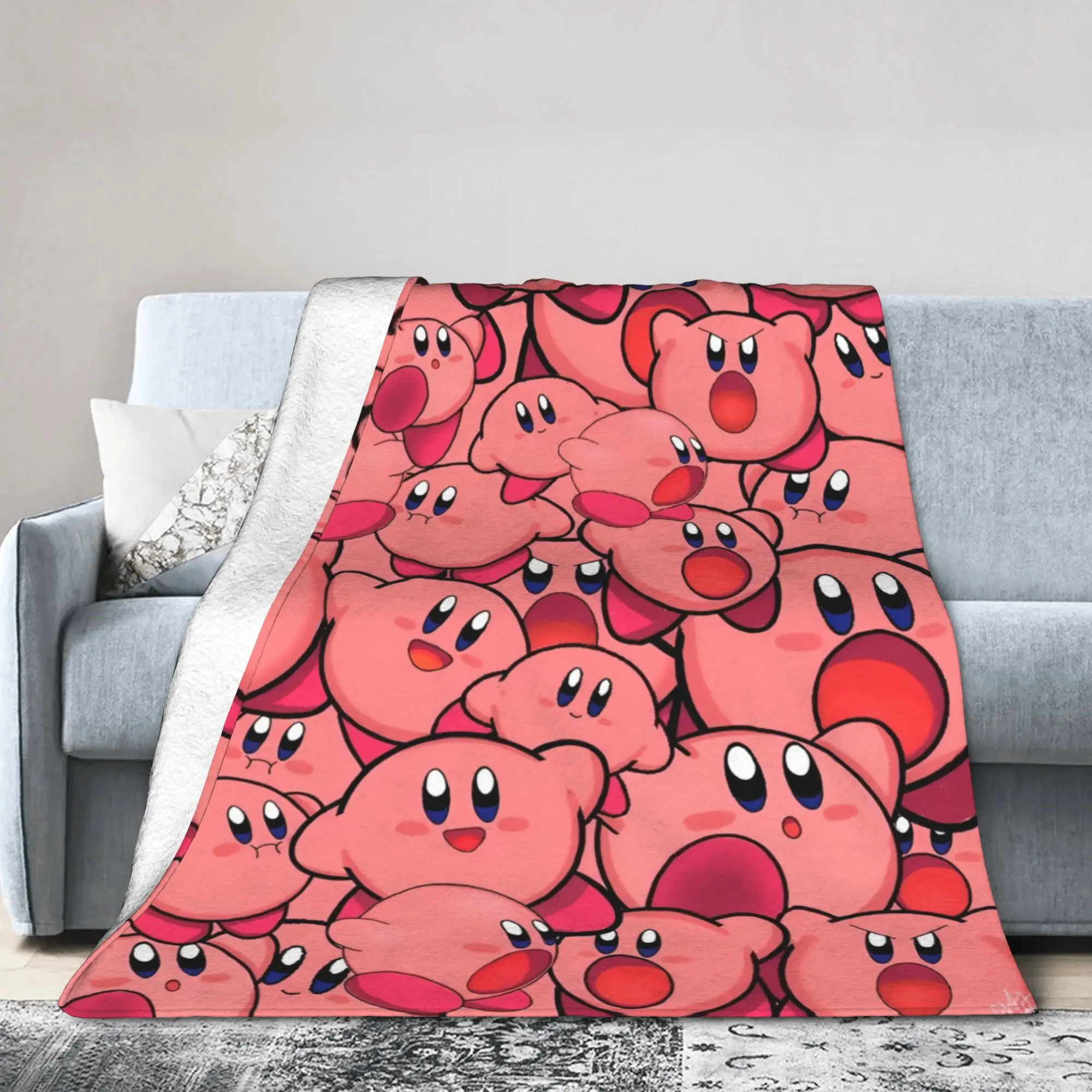 K-Kirbys Cartoon Stars Kawaii Blanket Quality Soft  Bedding Throws Winter Child Home Decor Funny Bedspread