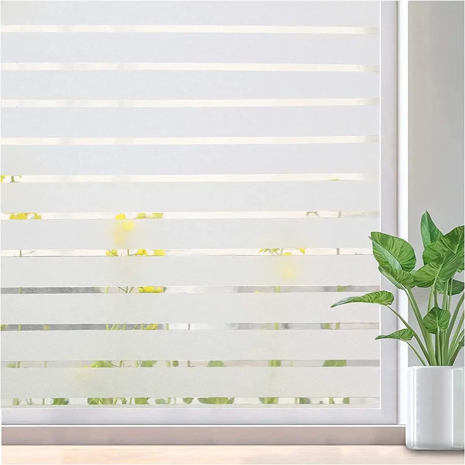 Window Privacy Film Frosted Window Film Decorative Window Stickers Opaque Static Stickers Thermal Insulation Sun Shading Window