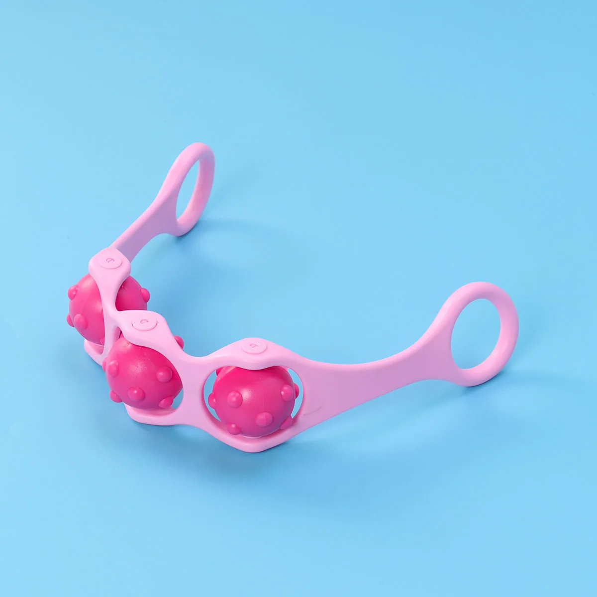 

Three Ball Roller Massager Roller Stress Relief Tool Body Manual Massager Lightweight Roller Massager (Rosy)