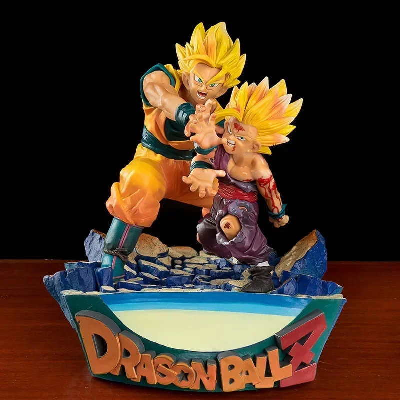 Dragon Ball Anime Figure Father And Son Shock Wave Son Goku Son Gohan Action Figure Goku Burdock Figurine Model Toy Children Toy