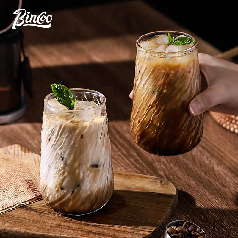 فنجان قهوة Bincoo الراقية الرائعة الرجعية الأمريكية القذرة الزجاج الشاي بعد الظهر كوب إسبرسو لاتيه