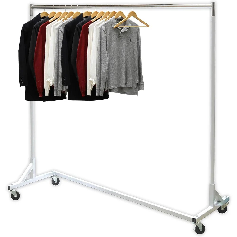 Simple Houseware Industrial Grade Z-Base Garment Rack, 400lb Load with 62in extra long bar