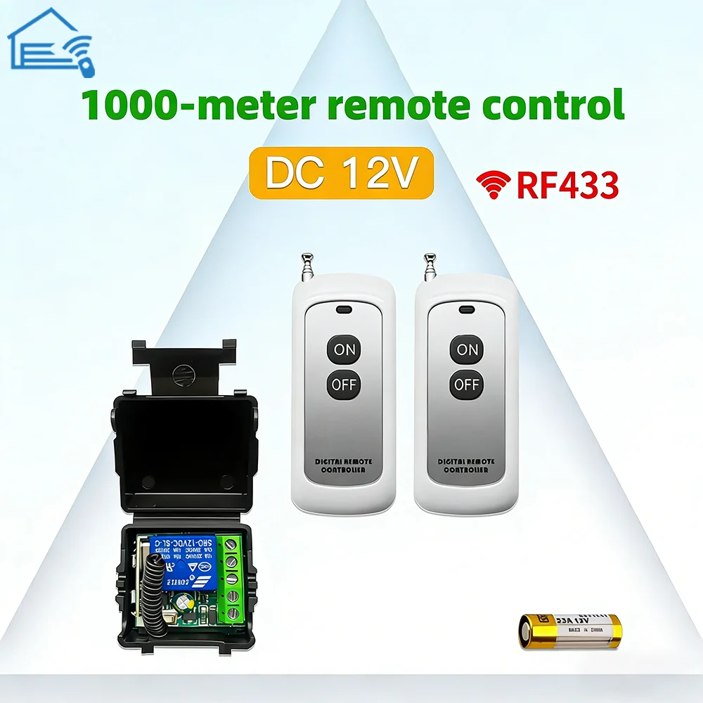 General-purpose gate control remote switch 12-volt DC RF 433 MHz wireless signal receiver DIY small module for garage door LED x