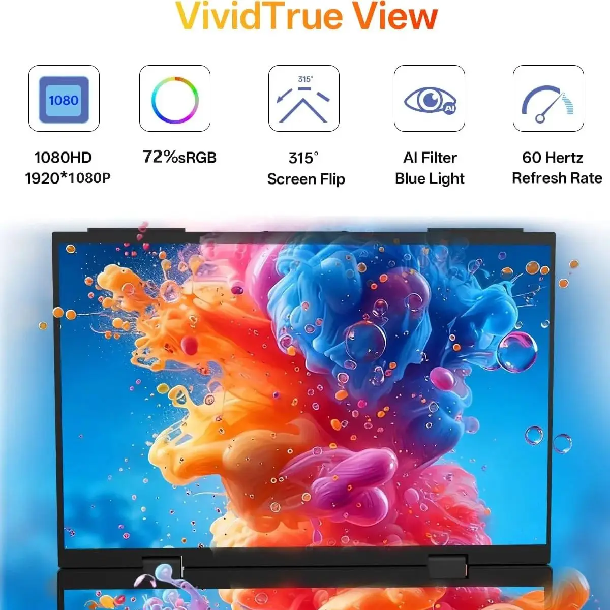 AHXJKA 14 Inch Dual Portable Monitor Extender 72%sRGB 1920*1200P IPS Stackable Foldable Triple Monitor For PS4/5 XBox Mac Switch